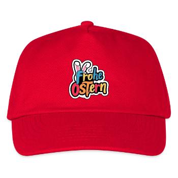 Frohe Ostern Hase - Kinder Basecap - Rot - Vorne