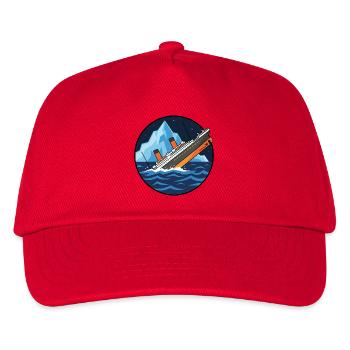 Titanic Schiff Eisberg Illustration - Kinder Basecap - Rot - Vorne