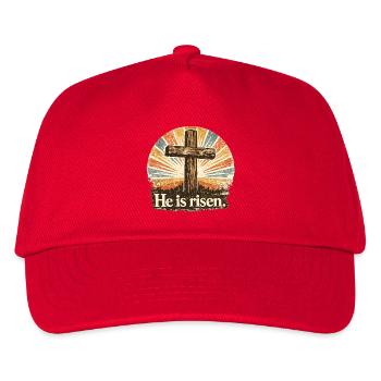 He Is Risen - Kinder Basecap - Rot - Vorne