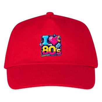 80er Party Retro 80er Party Outfit - Kinder Basecap - Rot - Vorne