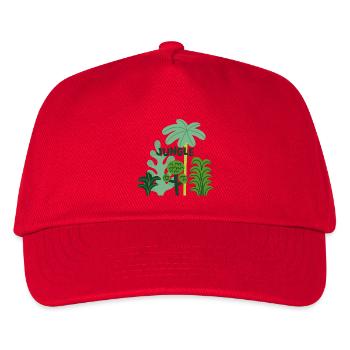 Jungle Tropical Nature Plants Summer Design - Kinder Basecap - Rot - Vorne
