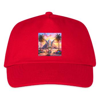 Pharao-Katze bei Sonnenuntergang - Kinder Basecap - Rot - Vorne