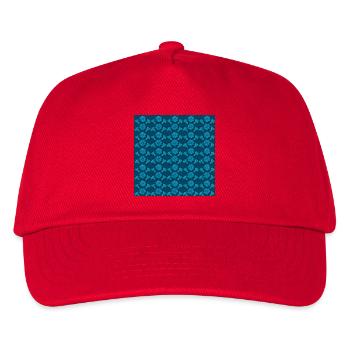 Floral pattern with petrol tones - Kids’ Baseball Cap - red - Front