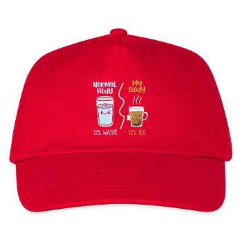 Water vs Tea Kawaii Drink Duel - Kids’ Baseball Cap - red - Front