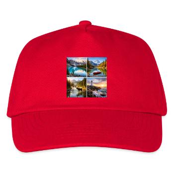 Collage des paysages naturels alpins - Casquette de baseball Enfant - rouge - Devant