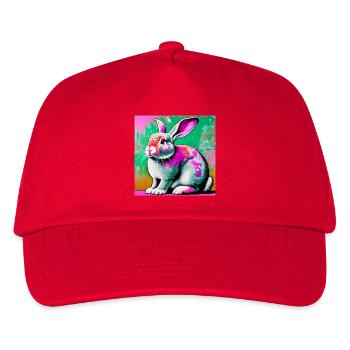 Kaninchen - Kinder Basecap - Rot - Vorne