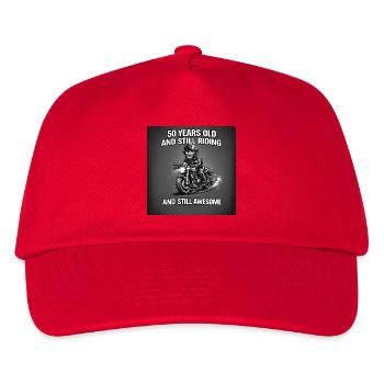 50 years old and further on the motorcycle - Kids’ Baseball Cap - red - Front