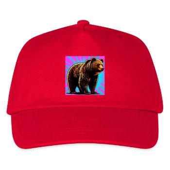 Bär - Kinder Basecap - Rot - Vorne