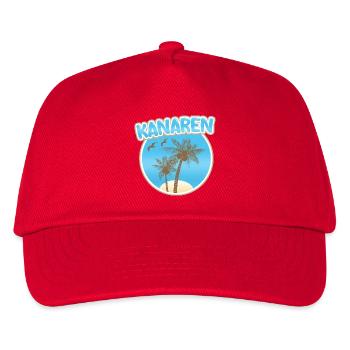 Kanaren Palmenstrand Logo - Kinder Basecap - Rot - Vorne