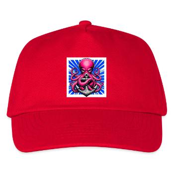 Octopus embraces an Anchor - Kids’ Baseball Cap - red - Front