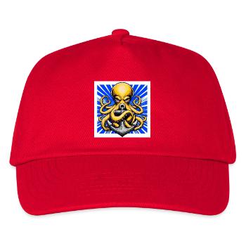 Octopus embraces an Anchor - Kids’ Baseball Cap - red - Front