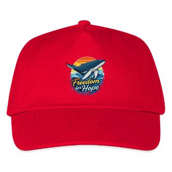 Freedom for Hope - Whale Sundowner - Kids’ Baseball Cap - red - Front