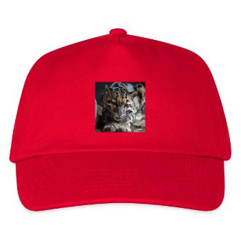 Pose de repos du léopard nuageux Chat sauvage expressif - Casquette de baseball Enfant - rouge - Devant
