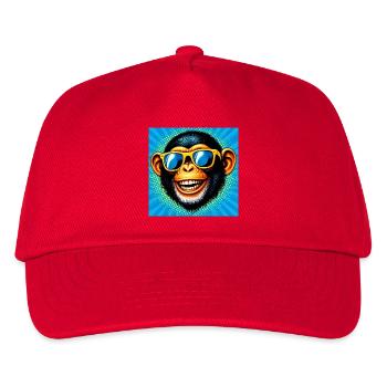 Schimpansen-Affe - Kinder Basecap - Rot - Vorne