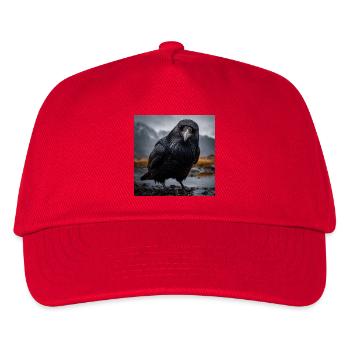 Dark crow at wetland - Kids’ Baseball Cap - red - Front