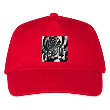 Chess spiral in black and white - Kids’ Baseball Cap - red - Front