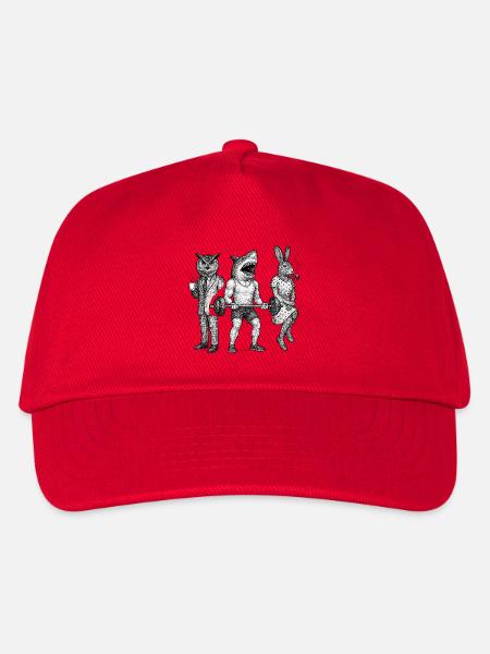 Anthro-Trio: Fitnessstudio, Büro & Pipe - Kinder Basecap - Rot