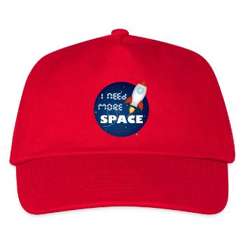 Weltraumrakete in einem blauen Kreis Abbildung - Kinder Basecap - Rot - Vorne