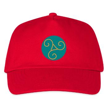 Decorative triskel in orange scrolls - Kids’ Baseball Cap - red - Front