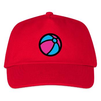 Wasserball Strand Sommer Icon - Kinder Basecap - Rot - Vorne