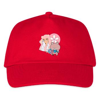 Kawaii Bär & Inklusive Teezeit - Kinder Basecap - Rot - Vorne