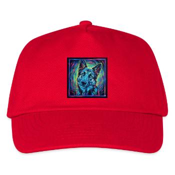 Neon-Wolfsblick - Kinder Basecap - Rot - Vorne