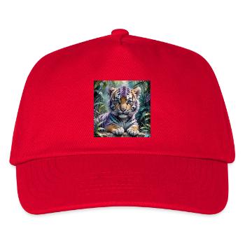 Bunter Tigercub im Dschungel - Kinder Basecap - Rot - Vorne