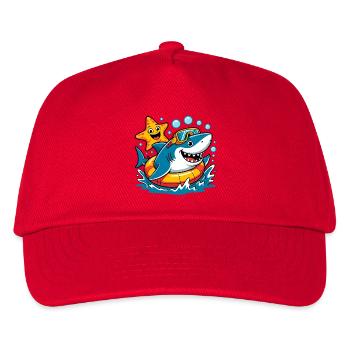 Lustiger Tauchhai - Kinder Basecap - Rot - Vorne