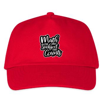 Math The Only Subject That Counts Nerd Mathe Logo - Kinder Basecap - Rot - Vorne