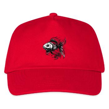 Black and White Goldfish - Kids’ Baseball Cap - red - Front