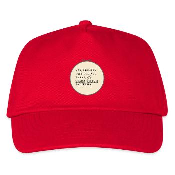 Cross Stitch Pattern Obsession - Kids’ Baseball Cap - red - Front