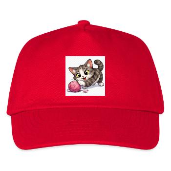 Kitten with ball of wool - Kids’ Baseball Cap - red - Front