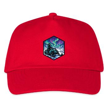 Snowmobiling under the Northern Lights in the mountains - Kids’ Baseball Cap - red - Front