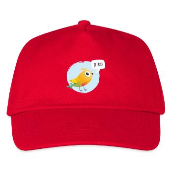 Bunter Vogel mit Piepsprechblase - Kinder Basecap - Rot - Vorne