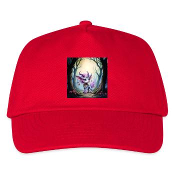 Lilac Forest Creature with Horns - Kids’ Baseball Cap - red - Front