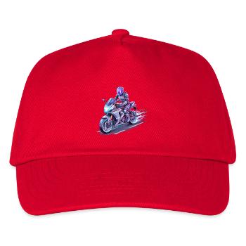 Neon Cyberpunk Biker - Kinder Basecap - Rot - Vorne