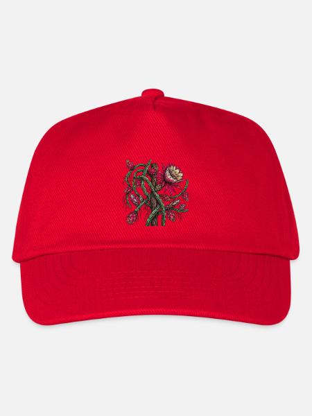 Pitaya Creeper in Bloom - Botanical Drawing - Kids’ Baseball Cap - red