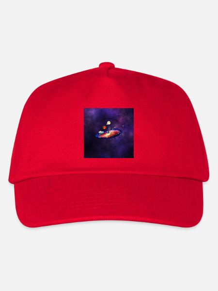 Kosmischer Planetenring - Kinder Basecap - Rot
