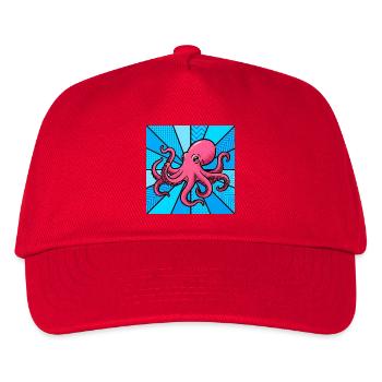 Krake - Kinder Basecap - Rot - Vorne