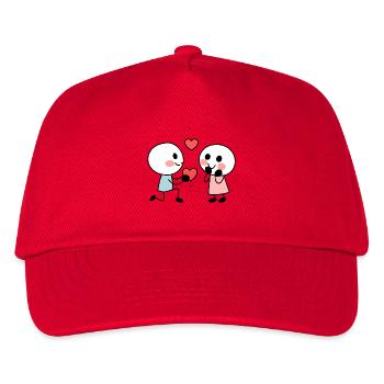 Verliebtes Paar - Kinder Basecap - Rot - Vorne
