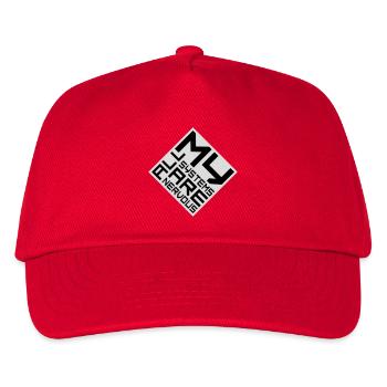 All My Systems Are Nervous Lustig Angst Nerd Logo - Kinder Basecap - Rot - Vorne