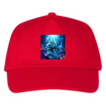 Navy Royal Blue Coral - Kids’ Baseball Cap - red - Front
