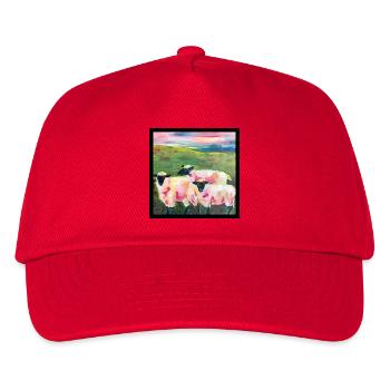 moutons sur la digue noire - Casquette de baseball Enfant - rouge - Devant
