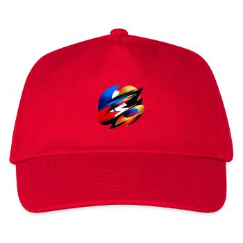 Abstract Energy Flow | Modern Art Design - Kinder Basecap - Rot - Vorne