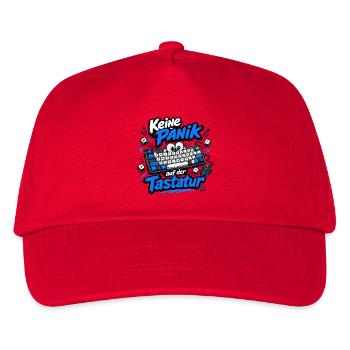 Keine Panik auf der Tastatur - Kinder Basecap - Rot - Vorne