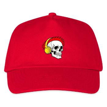 Crâne punk avec écouteurs et crête rouge - Casquette de baseball Enfant - rouge - Devant