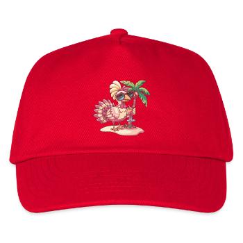Truthahn Sommer Palme - Kinder Basecap - Rot - Vorne
