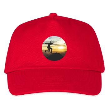 Sunset Jump on Mountain - Kids’ Baseball Cap - red - Front