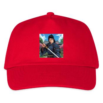 Manga-Stil-Aufkleber - Kinder Basecap - Rot - Vorne