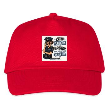 Polizistin  - Kinder Basecap - Rot - Vorne